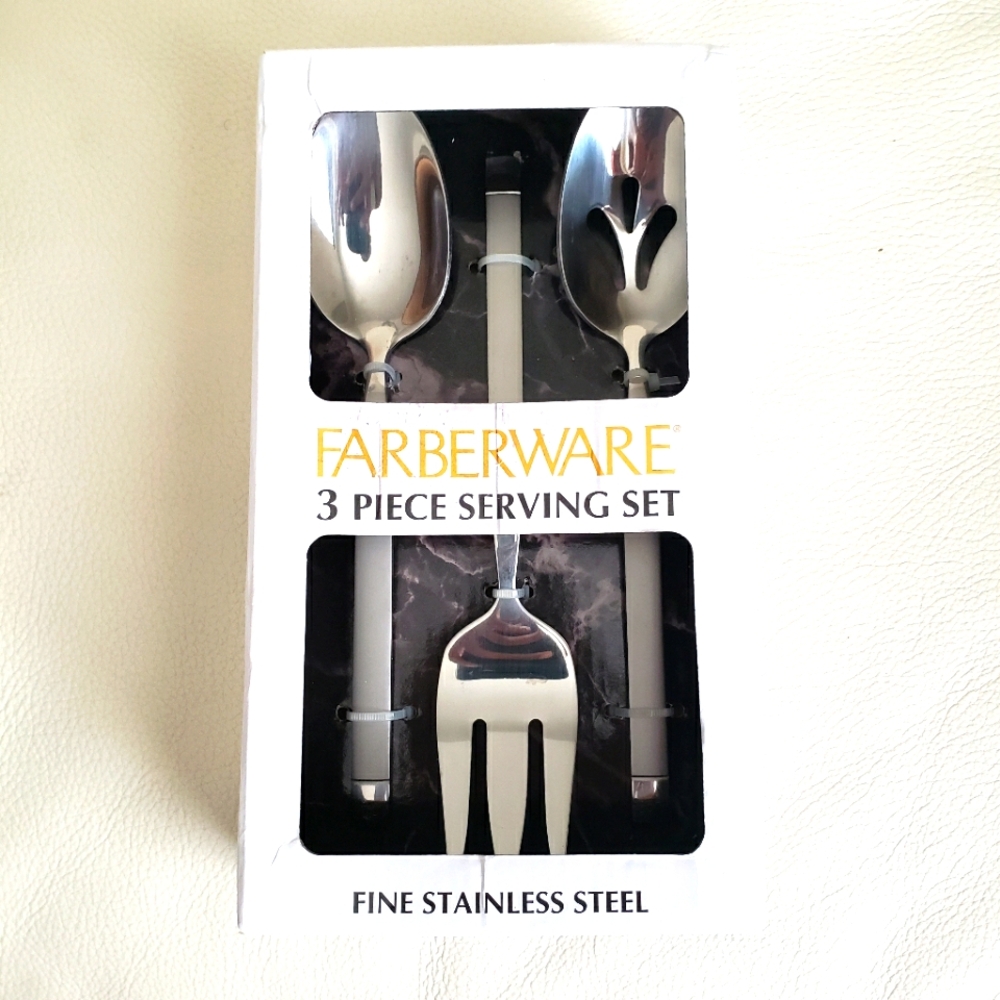 FARBERWARE fine stainless steel 3 piece serving set